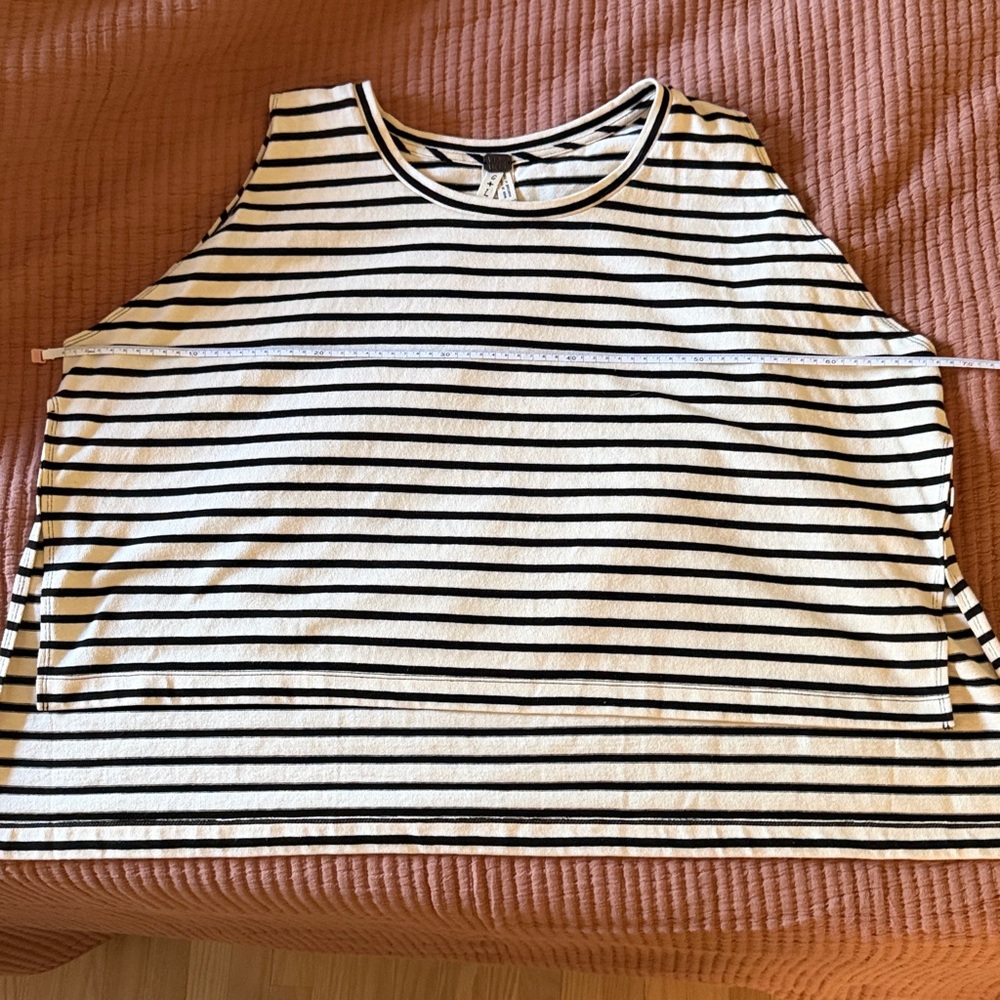 We The Free Cream and Black Striped Muscle Tee - Picture 8 of 10